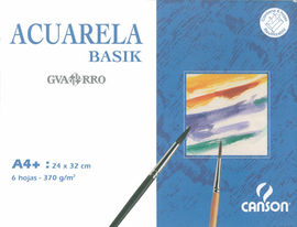 MINIPACK 6 LAMINAS BASIK A3 ACUARELA Y TEMPERA 370G.