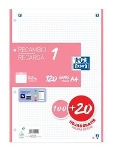 RECAMBIO 1 PAQUETE A4  100+20 HOJAS 5X5 ROSA CHICLE 90GRS