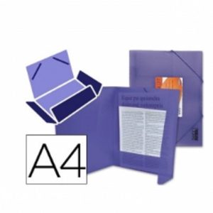 CARPETA GOMAS PLASTICO LIDERPAPEL MORADA