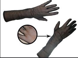 GUANTES NEGROS CON MALLA