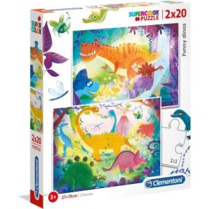 PUZZLE 2X20 DINOSAURIOS CLEMENTONI