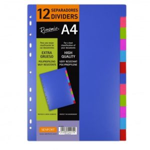 BOLSA SEPARADORES A4 EXTRA-FUERTE 12 PESTAÑAS MULTITALADRO