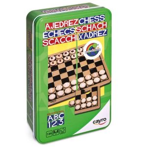 AJEDREZ VIAJE CAJA METAL