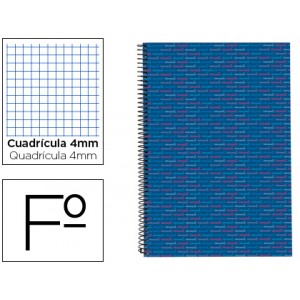 CUAD ESPIRAL LIDERPAPEL TAPA EXTRAD 4X4 80H 80G AZUL VIVO