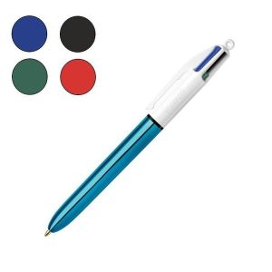 BOLIGRAFO BIC 4 COLORES SHINE AZUL