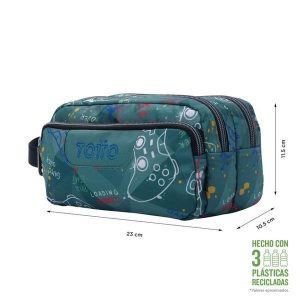ESTUCHE TOTTO ESCOLAR ECO-FRIENDLY TRES CREMALLERAS MULTIUSO AGAPEC CODE: AC52ECO009-2416Z 5DR
