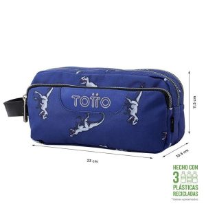 ESTUCHE TOTTO ESCOLAR ECO-FRIENDLY TRES CREMALLERAS MULTIUSO AGAPEC CODE: AC52ECO009-2416Z 9JB