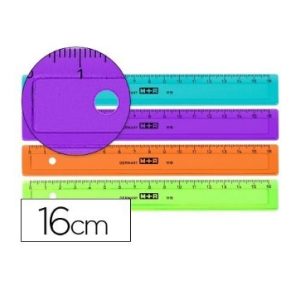 REGLA PLASTICO 15CM COLORES M+R