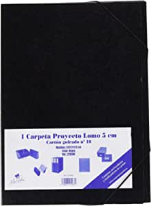 CARPETA PROYECTOS GOMAS Fº CARTON GOFRADO LOMO 5CM NEGRO