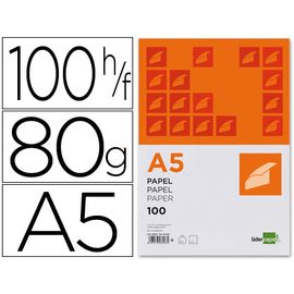 PAPEL LIDERPAPEL A5 80G LISO  100H
