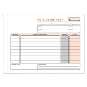 TALONARIO NOTA DE ENTREGA 1/4 APAISADO DUPLICADO AUTOCO