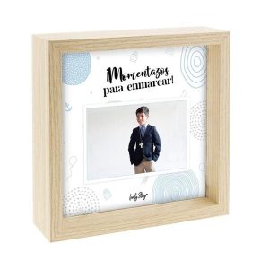 MOMENTAZOS MARCO DE MADERA DOBLE CARA CHICO COMUNIÓN MM2444AZ