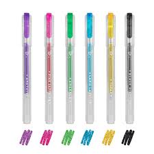 6 MINIBOLIGRAFOS GEL CON PURPURINA SHINE LIKE A DIAMOND MULTICOLOR LEGAMI