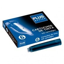 CARTUCHO PLUMA PLUS AZUL 6 UD.