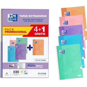 RECAMBIO 5 MULTICOLOR A4 200+50H 90G 4 T. CUAD. 5X5 C.VIVOS