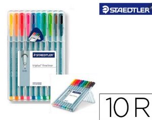 TRIPLUS FINELINER STAEDTLER 10 BRILLIANT COLOURS 0.3mm