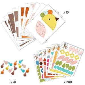 DJECO 39895 CREAR CON PAPEL 3 ANIMALES GIGANTES