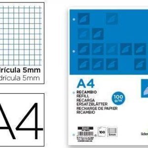 RECAMBIO A4 100H 100G CUAD 4X4 CON MARGEN 4T