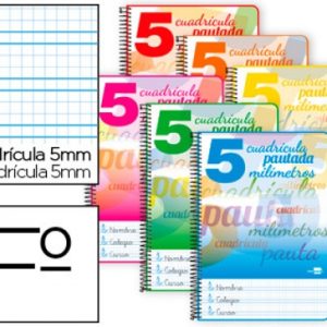 LIDERPAPEL INSPIRE A4 CUADRICULA PAUTADA 5MM 80H 70G TAPA DURA