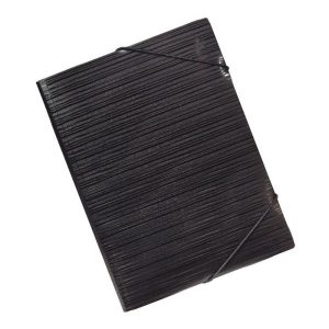 CARPETA GOMAS NEGRA RAYADA PP 12CG