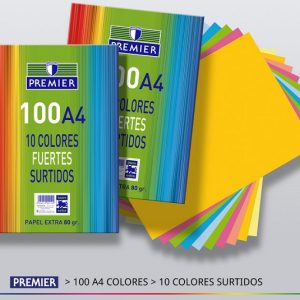 PAQUETE A4 100H 80G TAURO-EXTRA COLOR 10X10 SURTIDOS