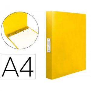 CARPEA LIDERPAPEL 4 ANILLAS 25MM PP A4 AMARILLO FLUOR OPACO