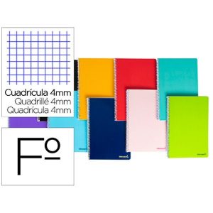 CUADERNO ESPIRAL Fº TAPA BLANDA SMART 4MM MARGEN SURTIDOS