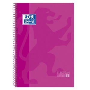 CUAD ESPIRAL A4 80H 90G 5X5 EUROPEAN BOOK 1 OXFORD FUCSIA