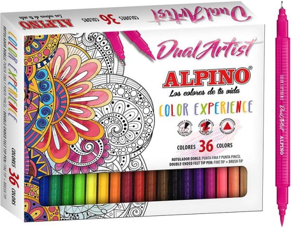 CAJA 36 ROTULADORES DOBLE PUNTA DUAL ARTIST COLORES SURT - Imagen 2