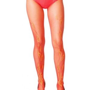PANTY ENTERO ROJO LLAMAS DORADAS REF 16019