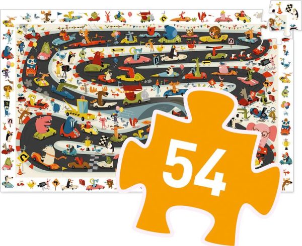 7564 PUZZLE OBSERVACIÓN RALLY DE COCHES 54 P DJECO - Imagen 2
