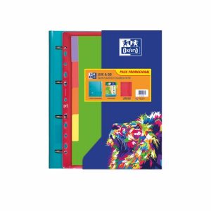 PACK CARPETA ANILLAS OXFORD PP LIVE AND GO + SEPARADORES+ SOBRE VELCRO