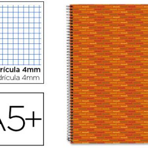 CUAD. Fº LIDERPAPEL ESPIRAL TAPA EXTRADURA 4X4 80H 80G 4X4 NARANJA
