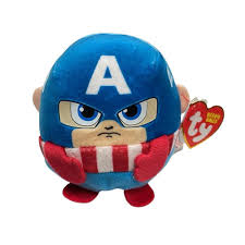 PELUCHE BOLITA 10 CM TY CAPITAN AMERICA