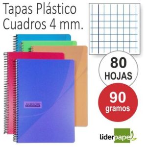 CUAD A4 ESPIRAL PAPERCOP LIDERPAPEL PROPILENO