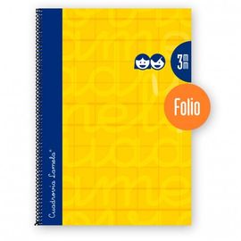 CUADERNO ESPIRAL Fº 80H 70G 3MM AMARILLO CUADROVIA EXTRADUR
