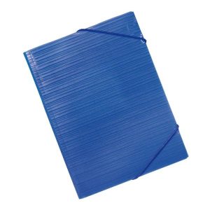 CARPETA GOMAS RAYADA AZUL PP 12CGA