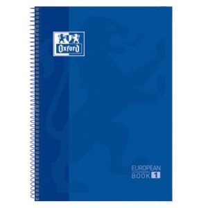 CUAD ESPIRAL A4 80H 90G 5X5 EUROPEAN BOOK 1 OXFORD AZUL