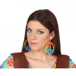 PENDIENTES HIPPIES SIMBOLO DE LA PAZ MULTICOLOR ATOSA  27918