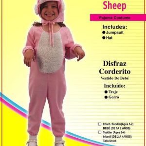 DISFRAZ INFANTIL ANIMAL CORDERITO ROSA REF 82383