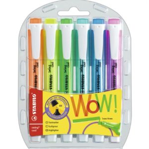 ESTUCHE 6 MARCADORES FLUORESCENTES STABILO SWING COOL