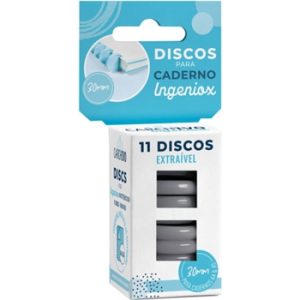 ESTUCHE 11 DISCOS GRISES PARA CUADERNO INGENIOX