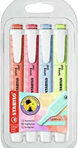 ESTUCHE 4 MARCADORES FLUORESCENTES STABILO SWING COOL NUEVO