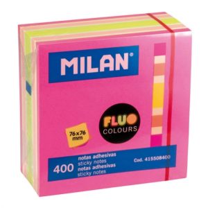 CUBO 400 NOTAS ADHESIVAS 76X76 ROSA MILAN
