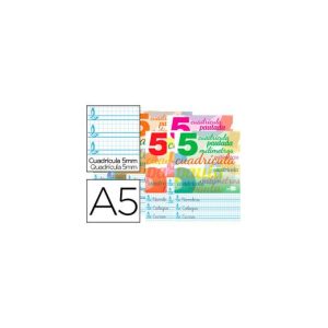 LIDERPAPEL LIBRETA GRAPAS A5 CUADRICULA PAUTADA 5MM 32H 70G