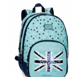 MOCHILA PEPE JEANS AZUL LENTEJUELAS 62724B1