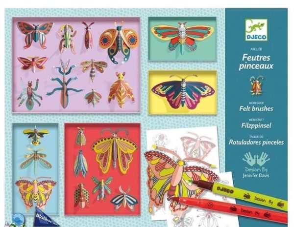 8619 TALLER DE ROTULADORES PINCEL MARIPOSAS 8 AÑOS DJECO
