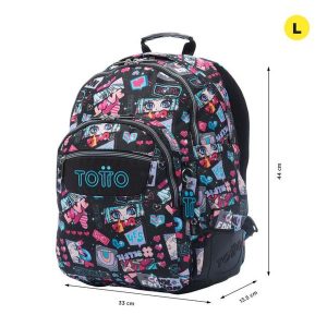 MOCHILA TOTTO ESCOLAR NEGRO MISATO-RAYOL MISATO CODE: MA04ECO002-2416N 6CZ