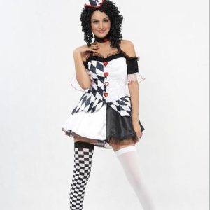 DISFRAZ ADULTA ARLEQUIN BLANCO -NEGRO TALLA M-L REF 86778