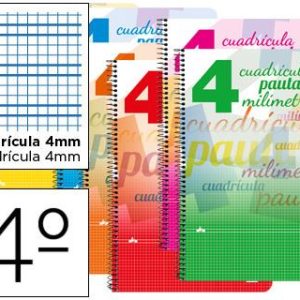 LIBRETA ESPIRAL  A5  CUADRICULA PAUTADA 4MM 80H 80G TAPA DURA